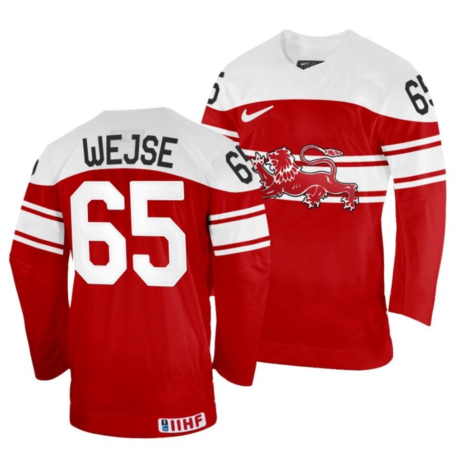 christian wejse away 2022 iihf world championship red jersey scaled