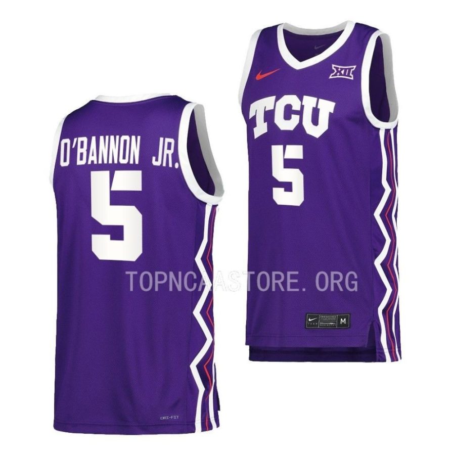 chuck o'bannon jr. purple college basketball 2022 23replica jersey scaled