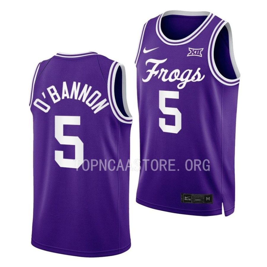 chuck o'bannon jr. tcu horned frogs 2022 23retro basketball purple jersey scaled