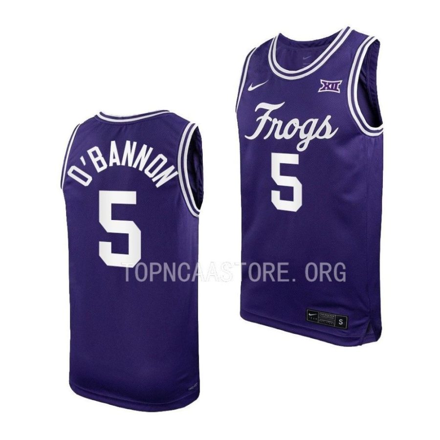 chuck o'bannon jr. tcu horned frogs ncaa basketball replicapurple jersey scaled