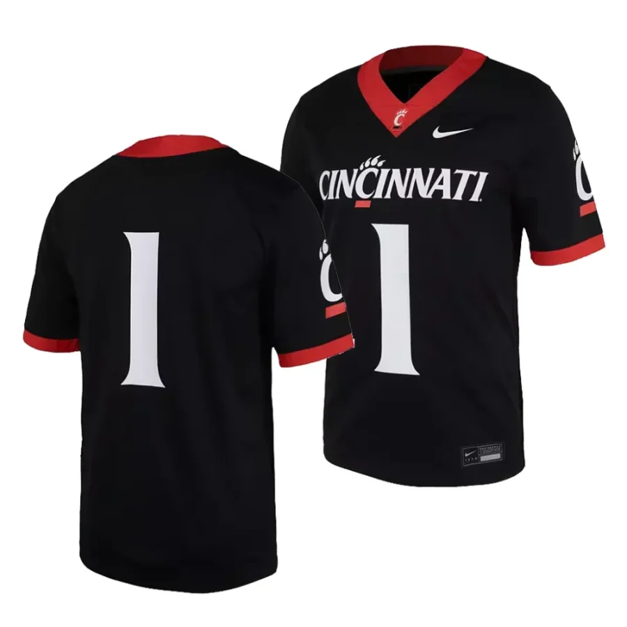 cincinnati bearcats black home football replica jersey scaled