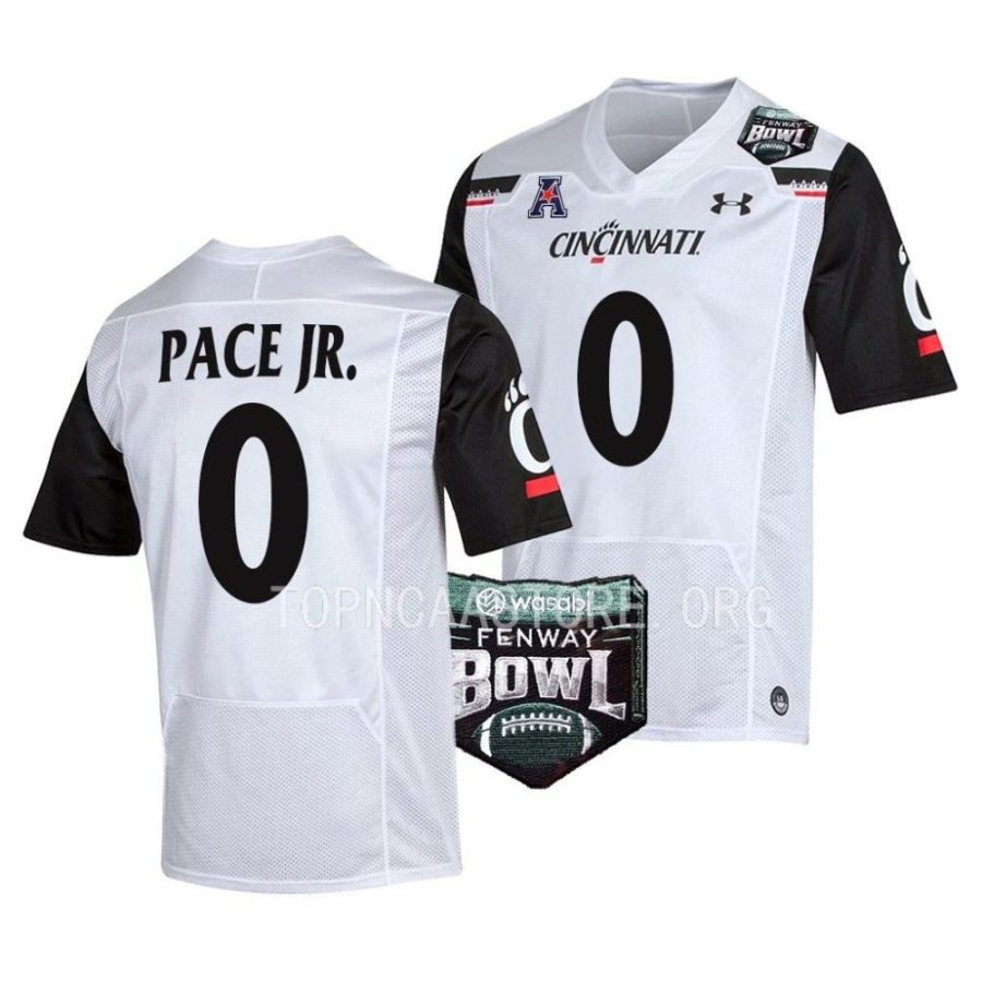 cincinnati bearcats ivan pace jr. white 2022 fenway bowl football jersey scaled