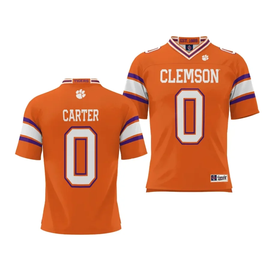 clemson tigers barrett carter orange nil player football jersey scaled