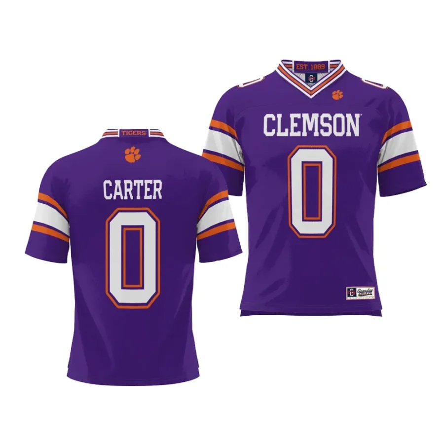 clemson tigers barrett carter purple nil player football jersey scaled