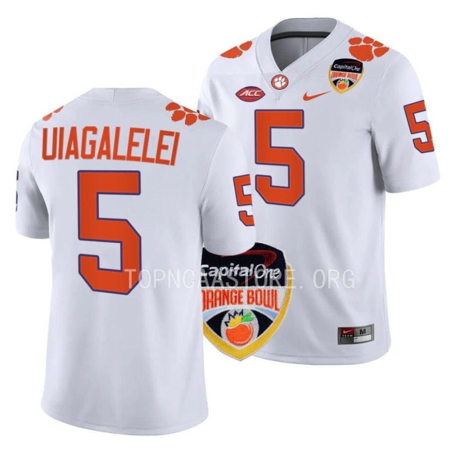 clemson tigers dj uiagalelei white 2022 orange bowl college football jersey scaled