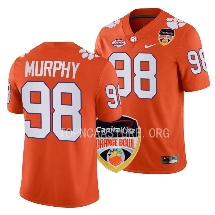 clemson tigers myles murphy orange 2022 orange bowl college football jersey scaled