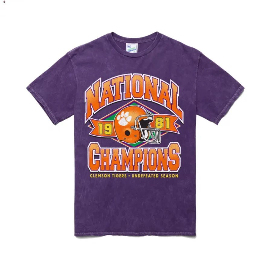 clemson tigers purple h champs locker vintage tubular men t shirt