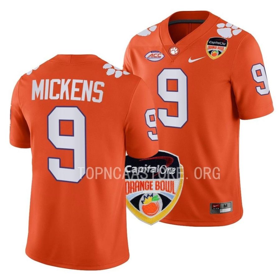 clemson tigers r.j. mickens orange 2022 orange bowl college football jersey scaled