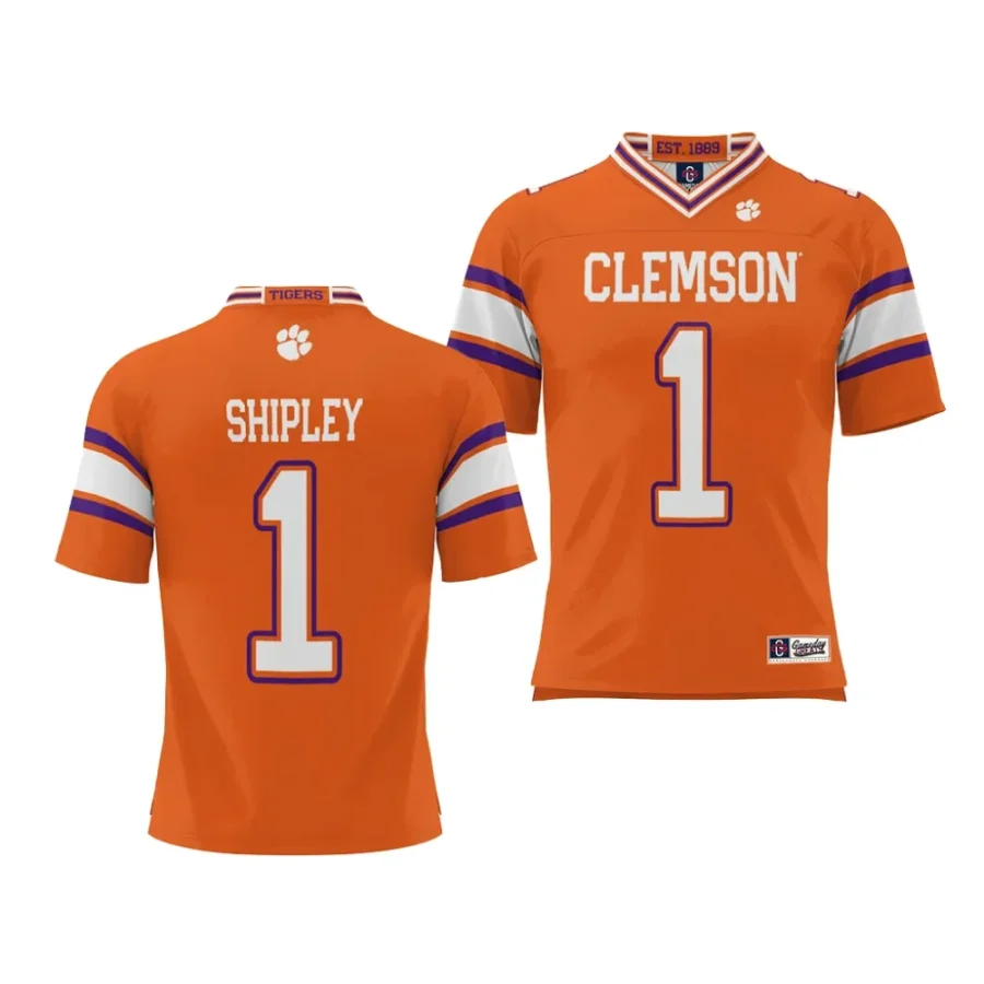 clemson tigers will shipley orange nil player football jersey scaled