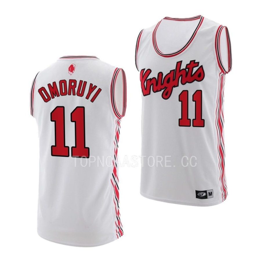 clifford omoruyi rutgers scarlet knights 2022 23retro basketball white jersey scaled