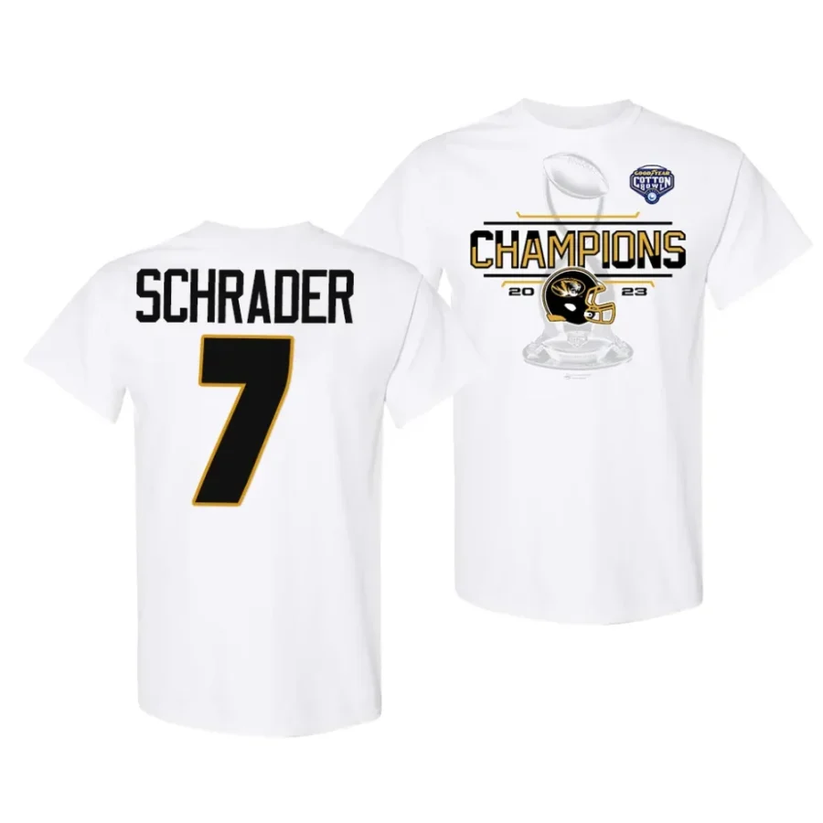 cody schrader white 2023 cotton bowl champions locker room t shirt scaled