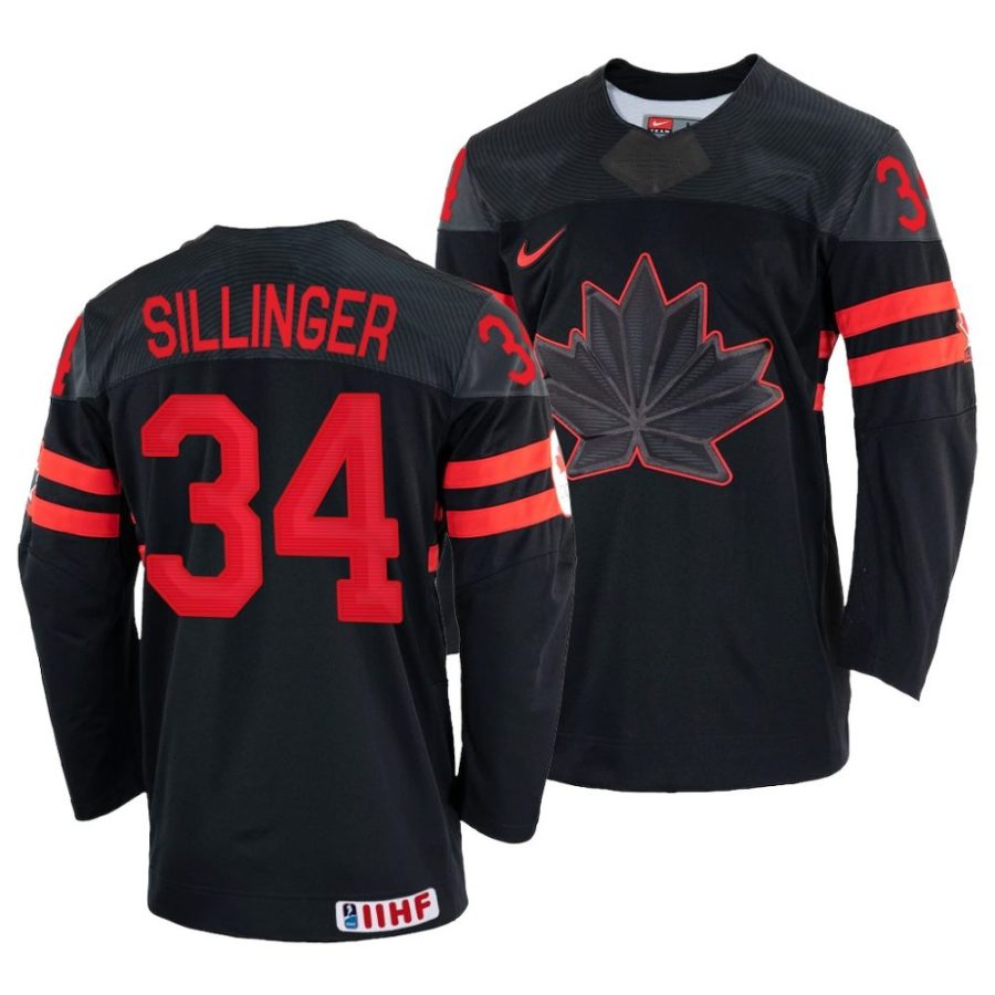 cole sillinger replica 2022 iihf world championship black jersey scaled