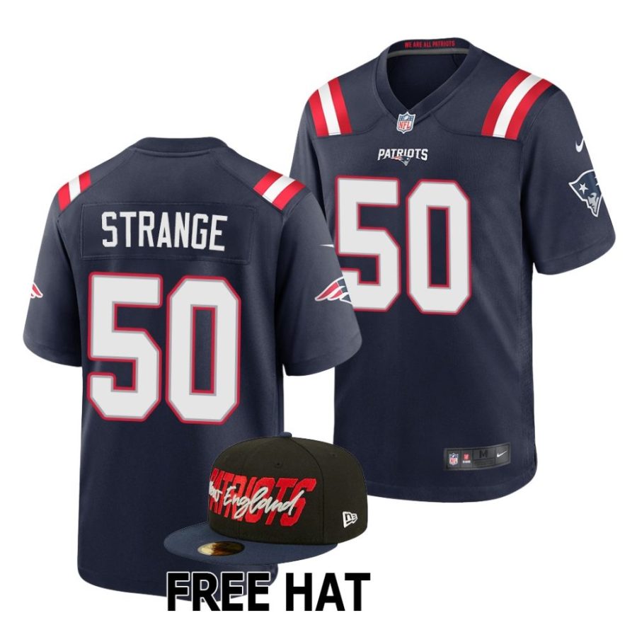 cole strange new england patriots 2022 nfl draft game men navy jersey scaled