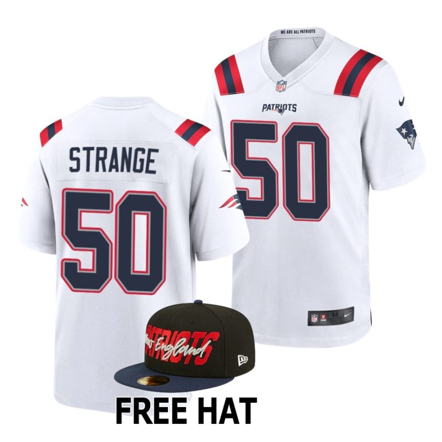 cole strange new england patriots 2022 nfl draft game men white jersey scaled