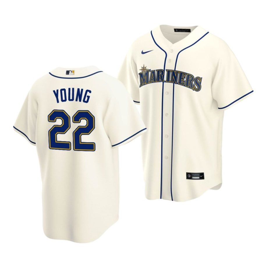 cole young mariners alternate 2022 mlb draft replica cream jersey scaled