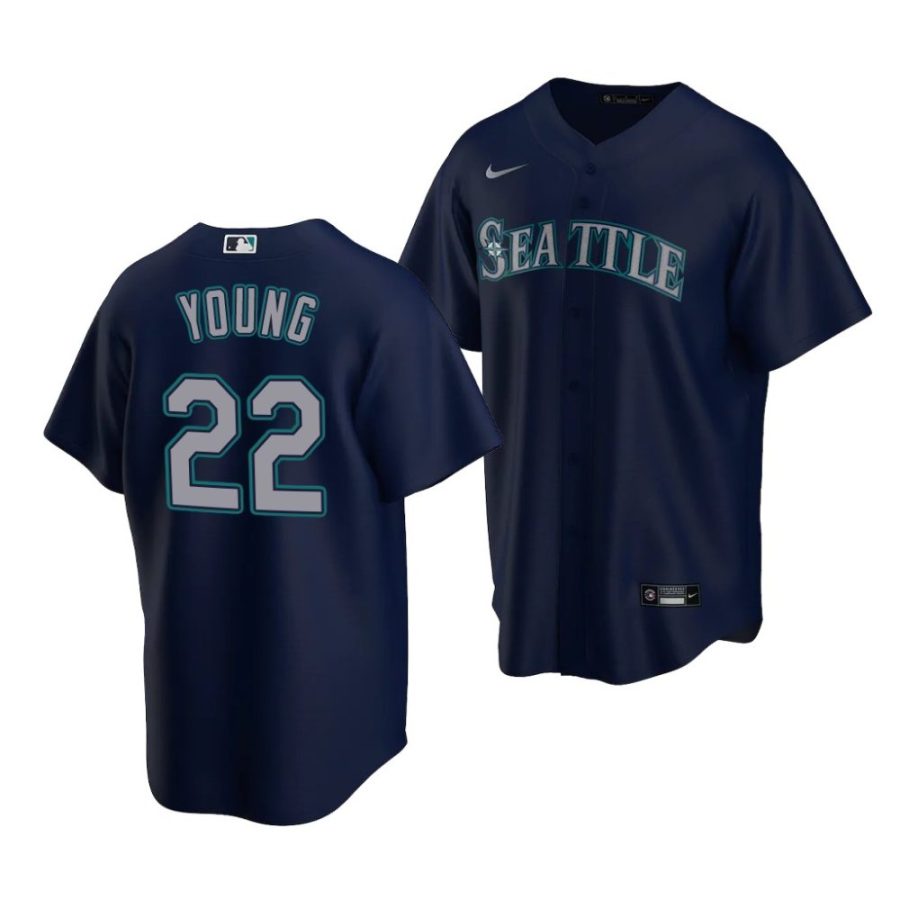 cole young mariners alternate 2022 mlb draft replica navy jersey scaled