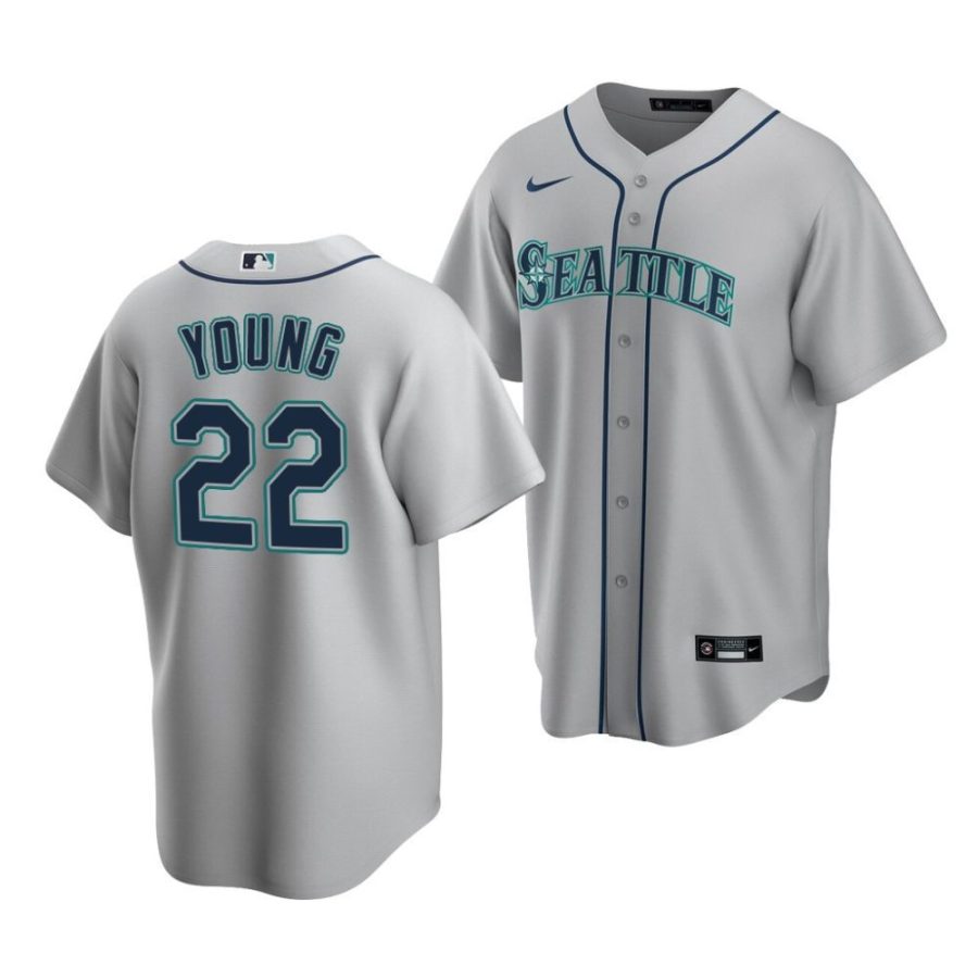 cole young mariners road 2022 mlb draft replica gray jersey scaled