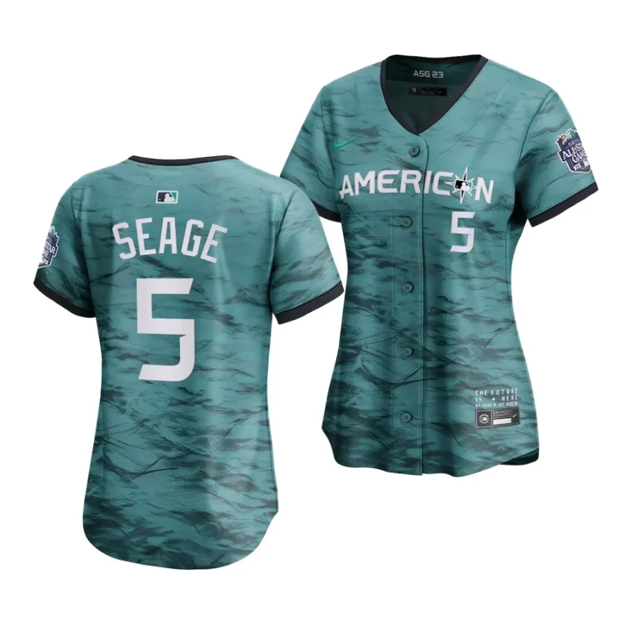corey seage teal american league2023 mlb all star game women jersey scaled