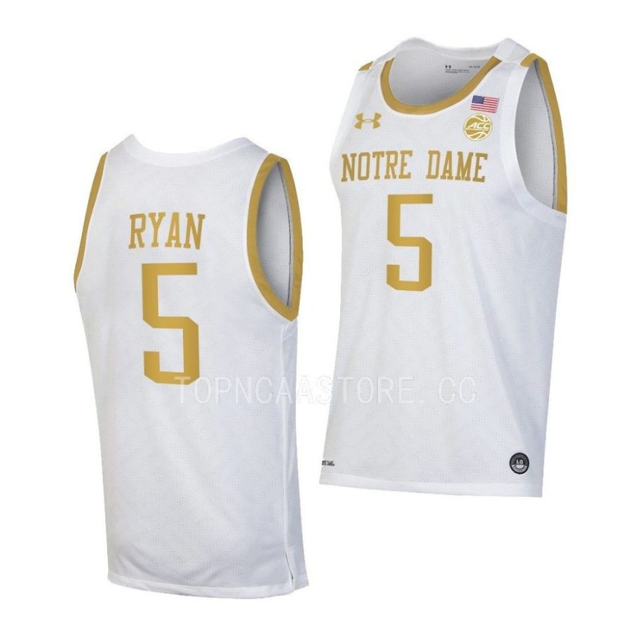 cormac ryan notre dame fighting irish 2022 23college basketball white jersey scaled