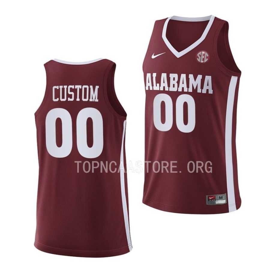 custom alabama crimson tide 2022 23replica basketball crimson jersey scaled