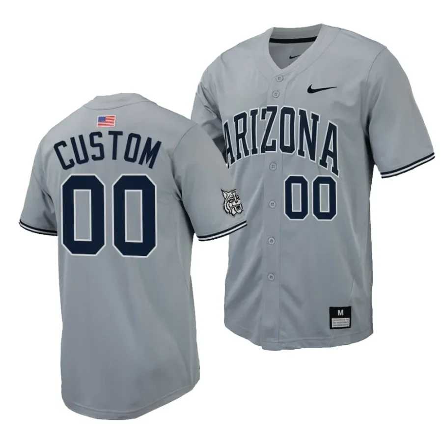 custom arizona wildcats grayreplica baseball menfull button jersey scaled