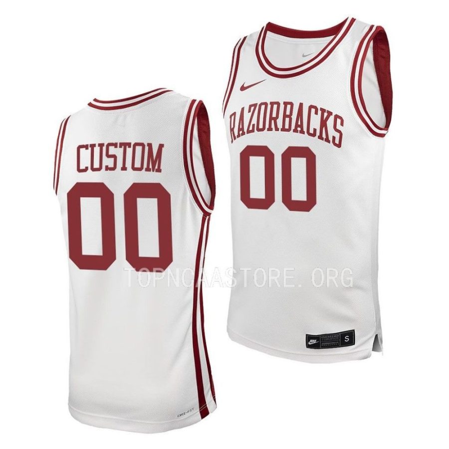 custom arkansas razorbacks 2022 23college basketball replicawhite jersey scaled