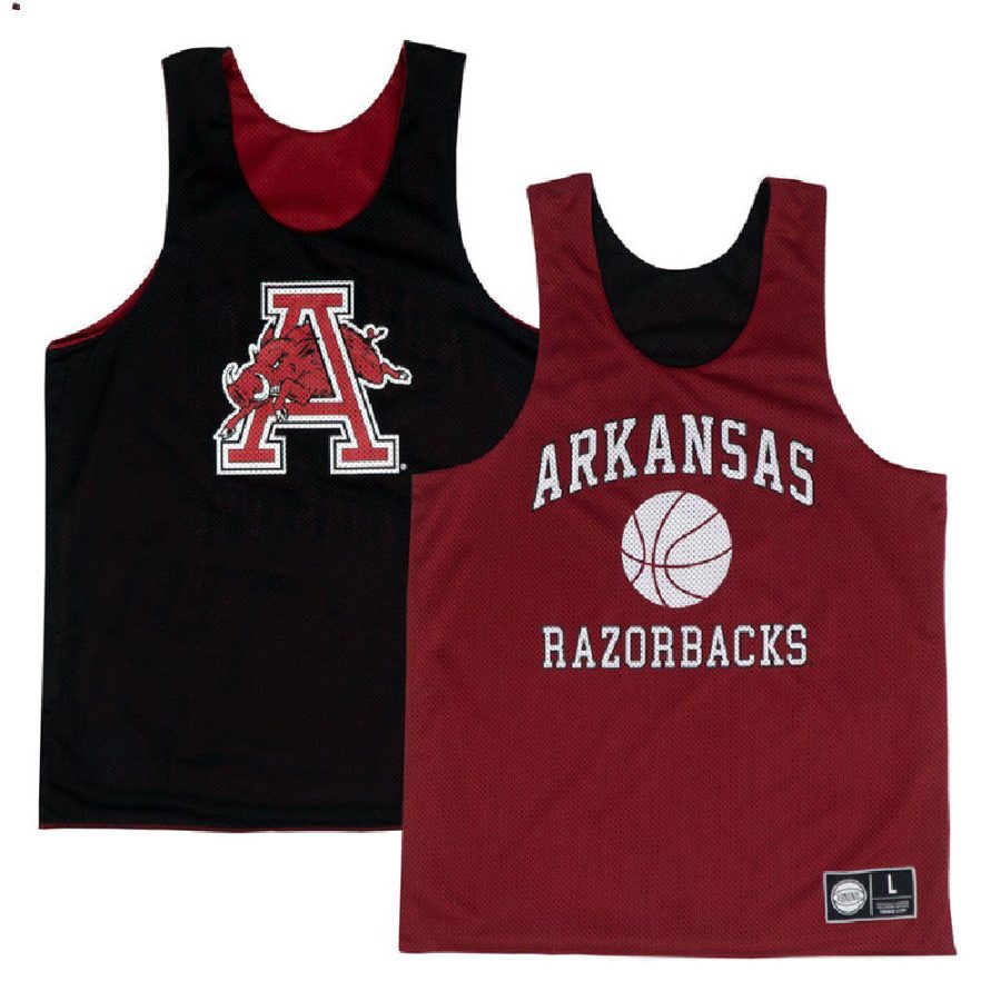 custom black redmen retro reversible mesh arkansas razorbacks jersey