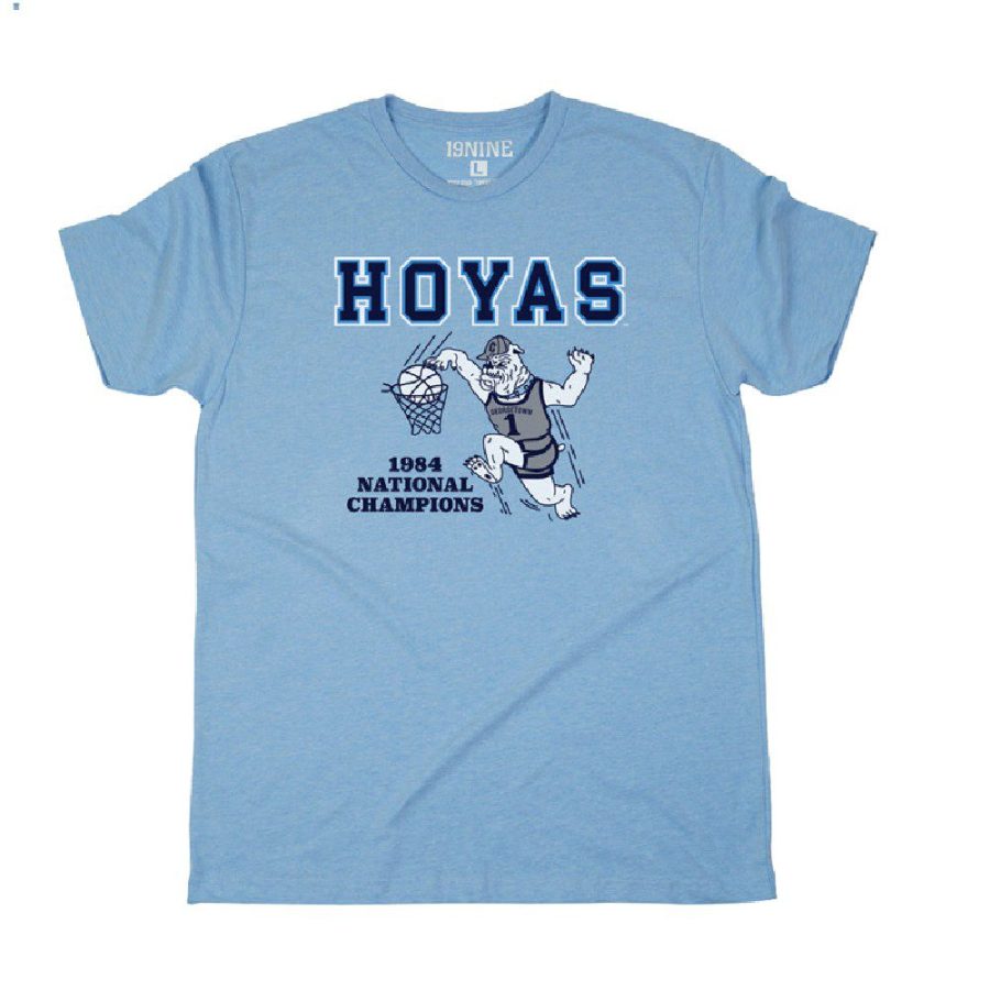custom blue 1984 ncaa champsvintage georgetown hoyas men shirt