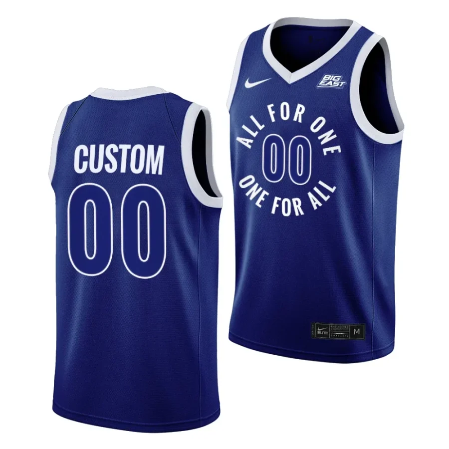 custom blue all for one xavier musketeersbasketball jersey scaled