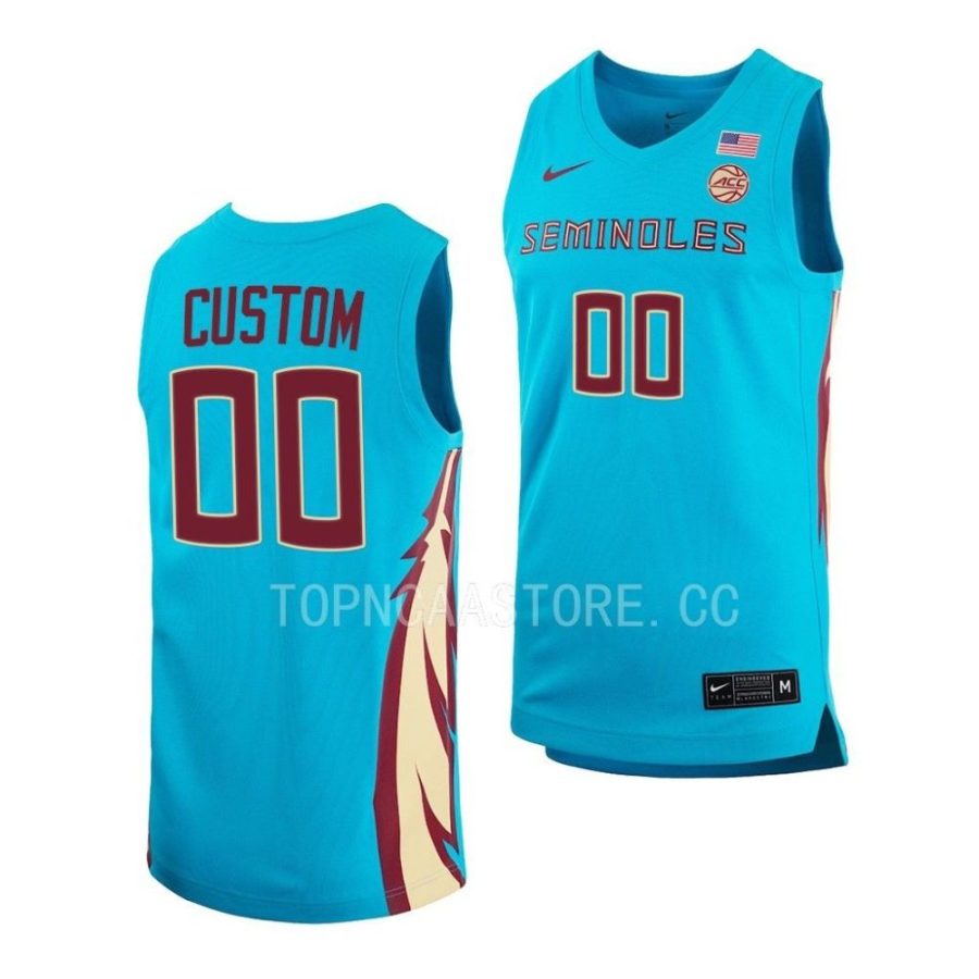 custom fsu seminoles 2022 23alternate basketball replicaturquoise jersey scaled