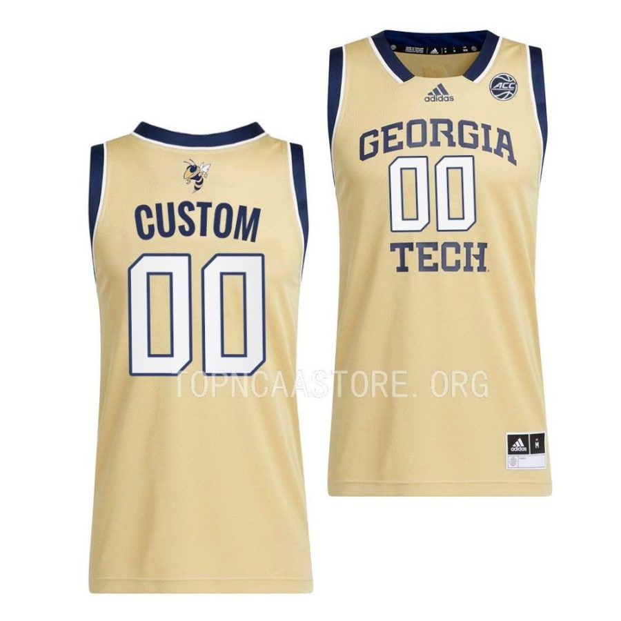 custom georgia tech yellow jackets 2022 23away basketball swingmangold jersey scaled