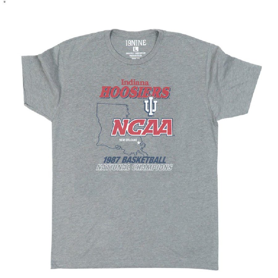 custom gray 1987 ncaa champsvintage indiana hoosiers men shirt