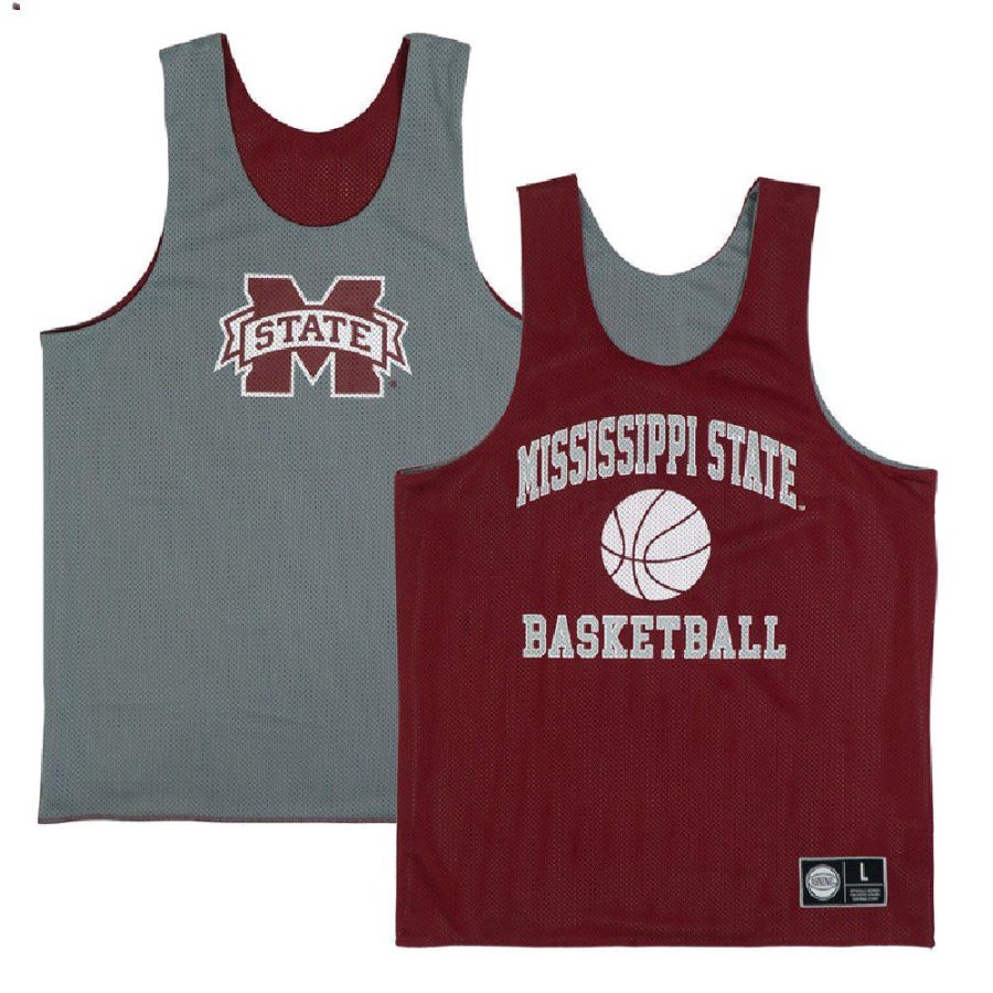 custom gray redmen retro reversible mesh mississippi state bulldogs jersey