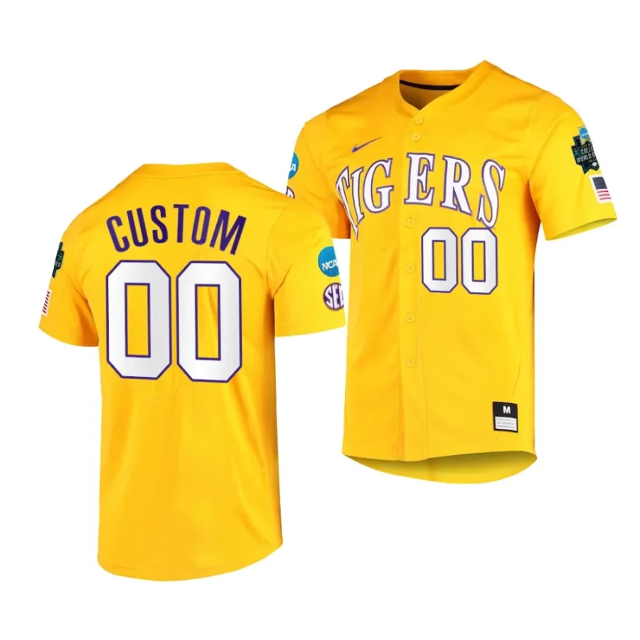 custom lsu tigers 2023 college world series menncaa baseball jersey scaled