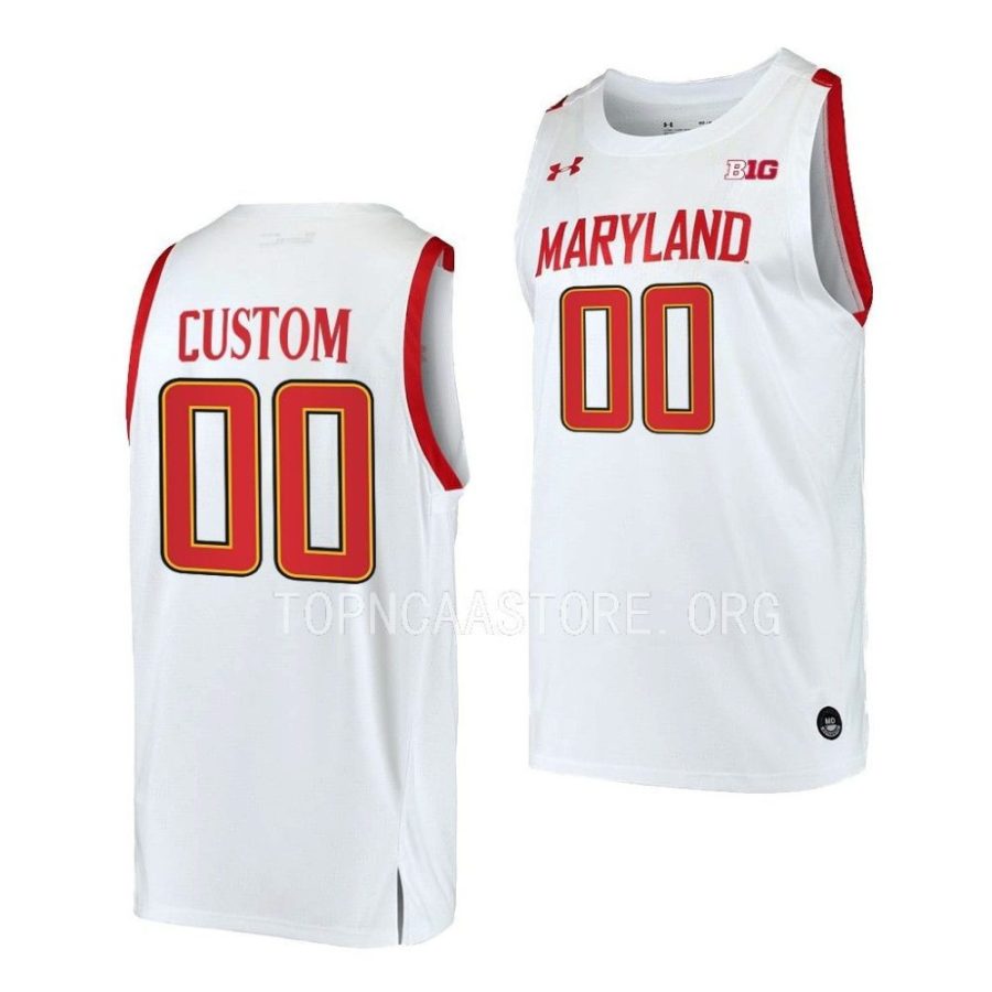 custom maryland terrapins home basketball 2022 23 replica jersey scaled