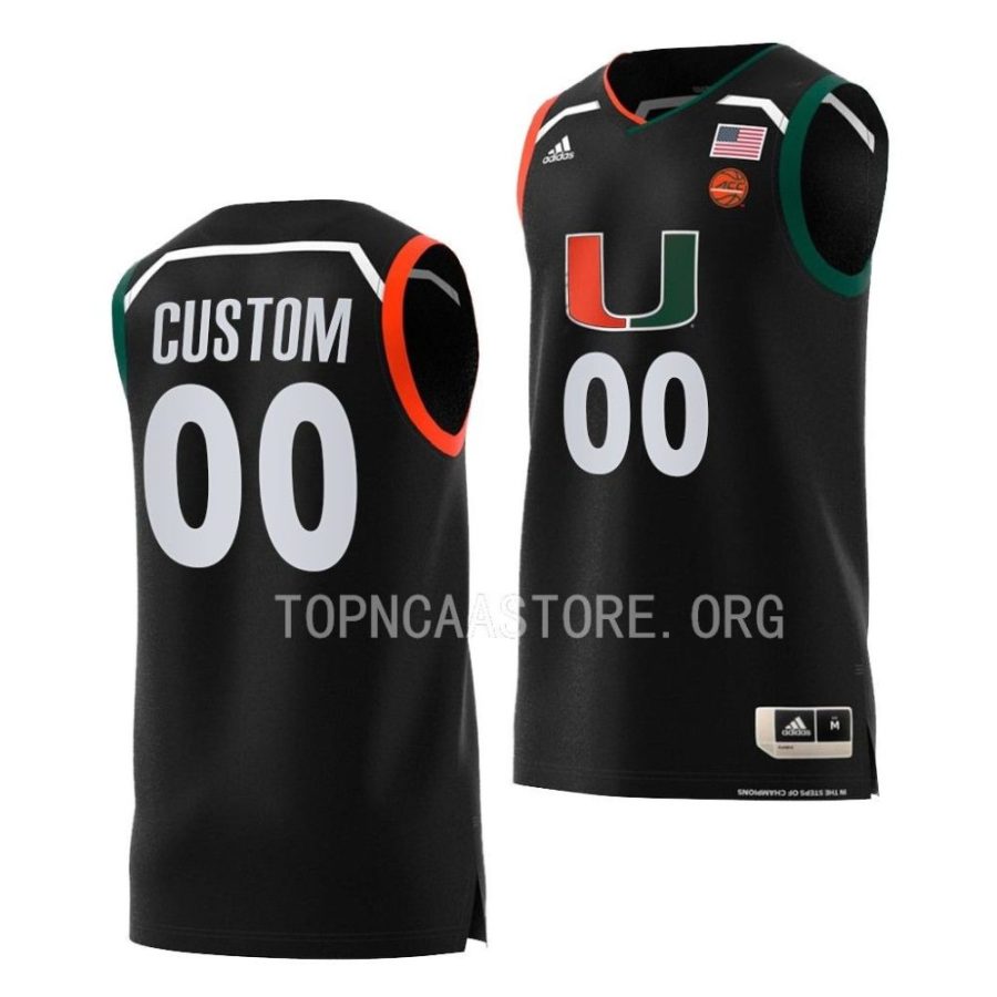 custom miami hurricanes replica basketball swingmanblack jersey scaled