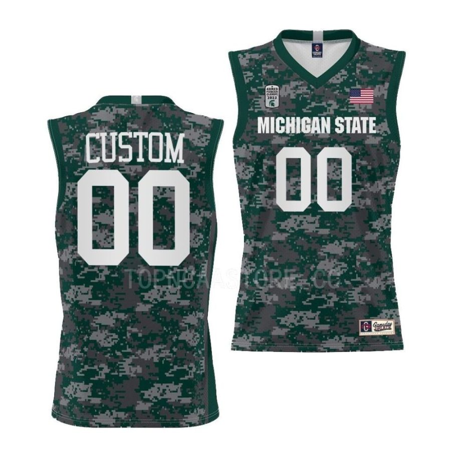 custom michigan state spartans 2022 armed forces carrier classic gamegreen jersey scaled