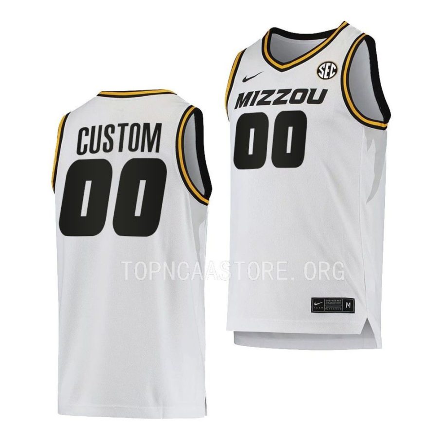 custom missouri tigers 2022 23home basketball white jersey scaled