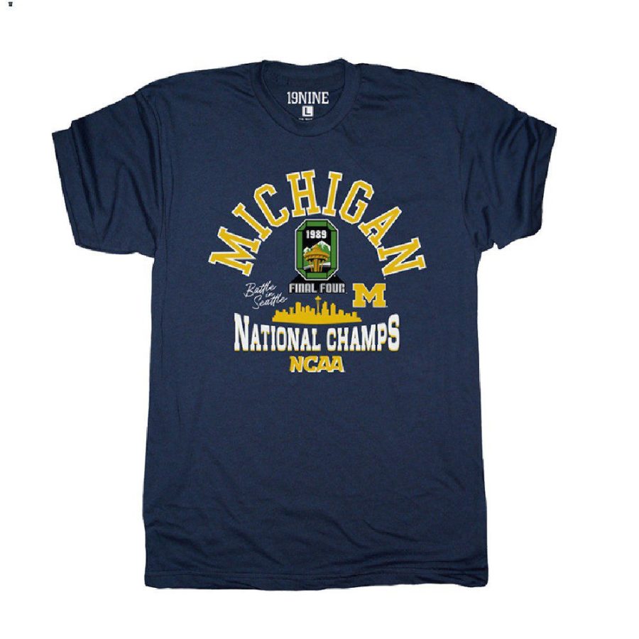 custom navy 1989 ncaa champsvintage michigan wolverines men shirt