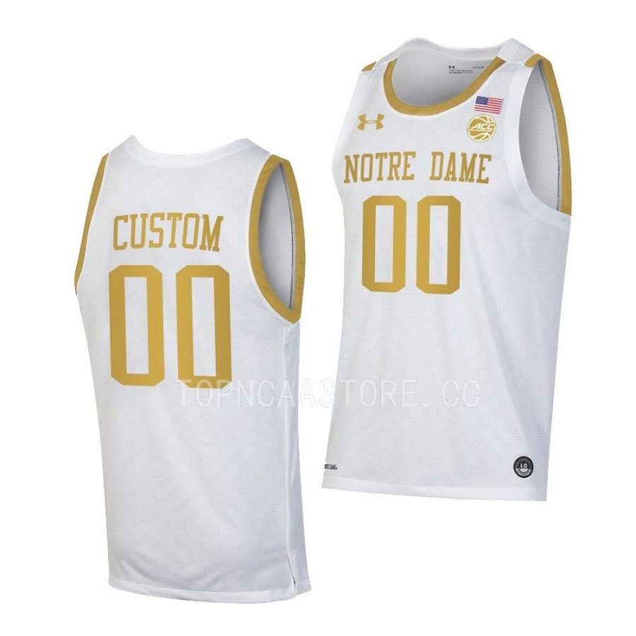 custom notre dame fighting irish 2022 23college basketball white jersey scaled