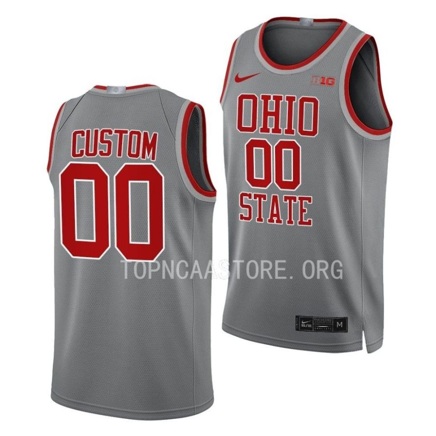 custom ohio state buckeyes ncaa basketball gray jersey scaled