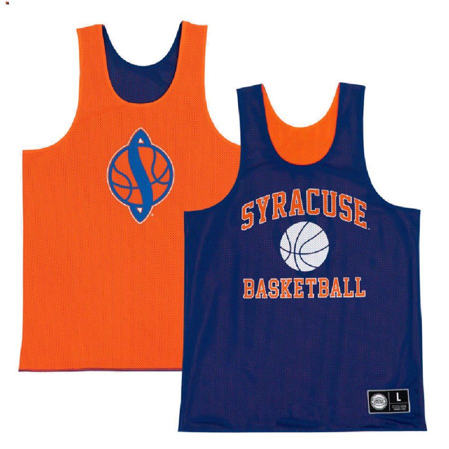 custom orange bluemen retro reversible mesh syracuse orange jersey