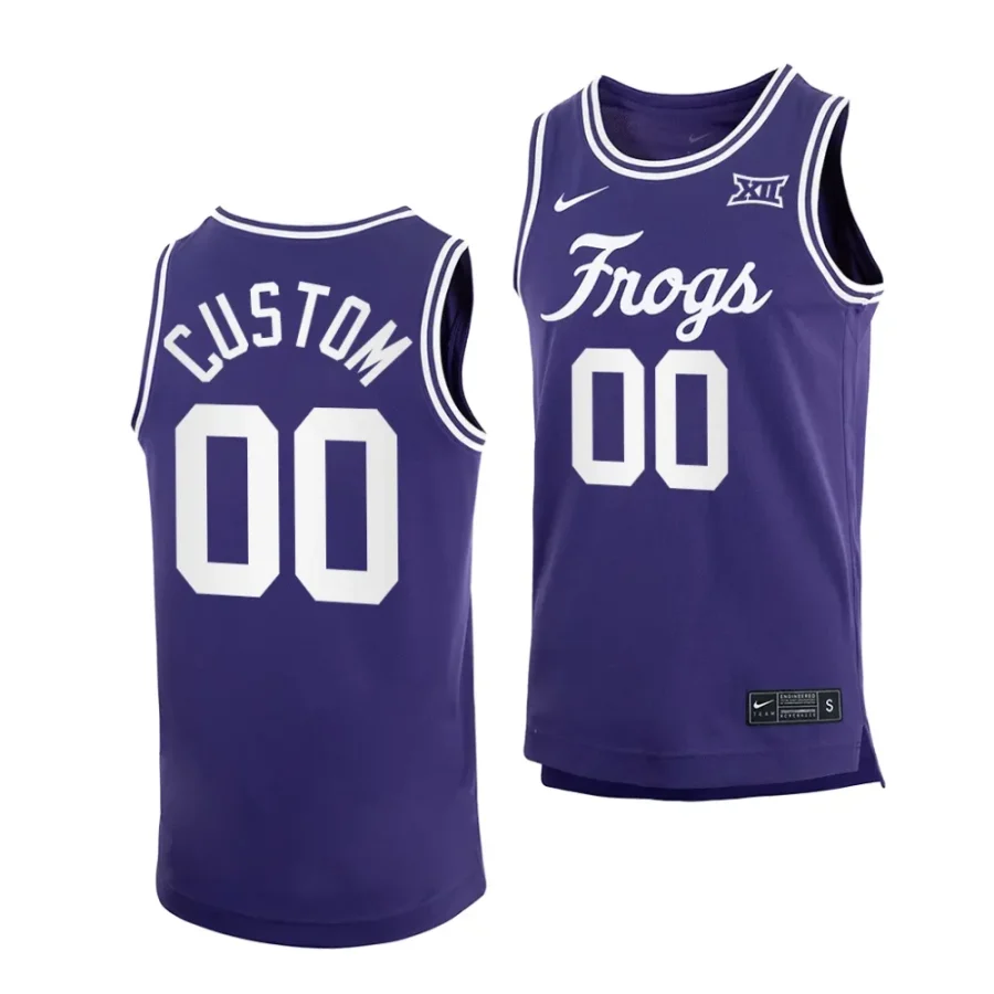 custom orchid college basketball tcu horned frogs jersey scaled