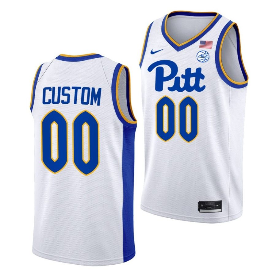 custom pitt panthers 2022 23college basketball homewhite jersey scaled