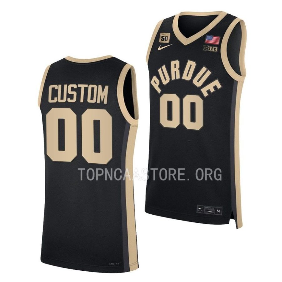 custom purdue boilermakers replica basketball black jersey scaled