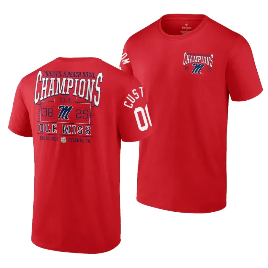 custom red 2023 peach bowl champions score t shirt scaled