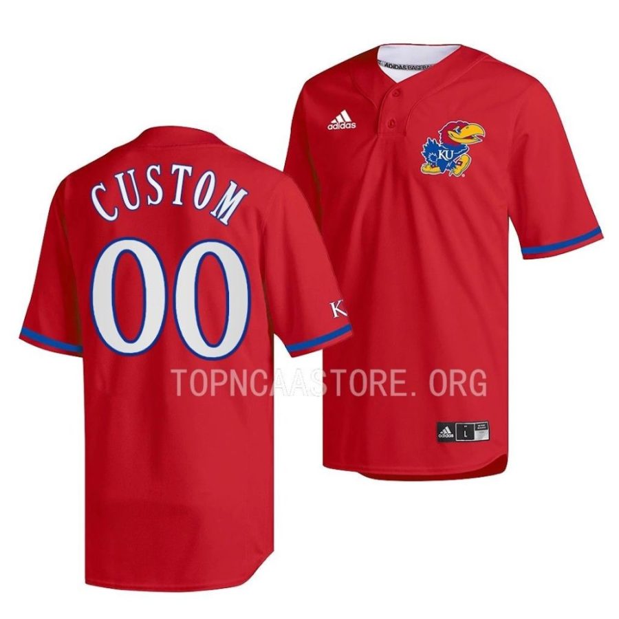 custom red college baseball kansas jayhawksreplica jersey scaled