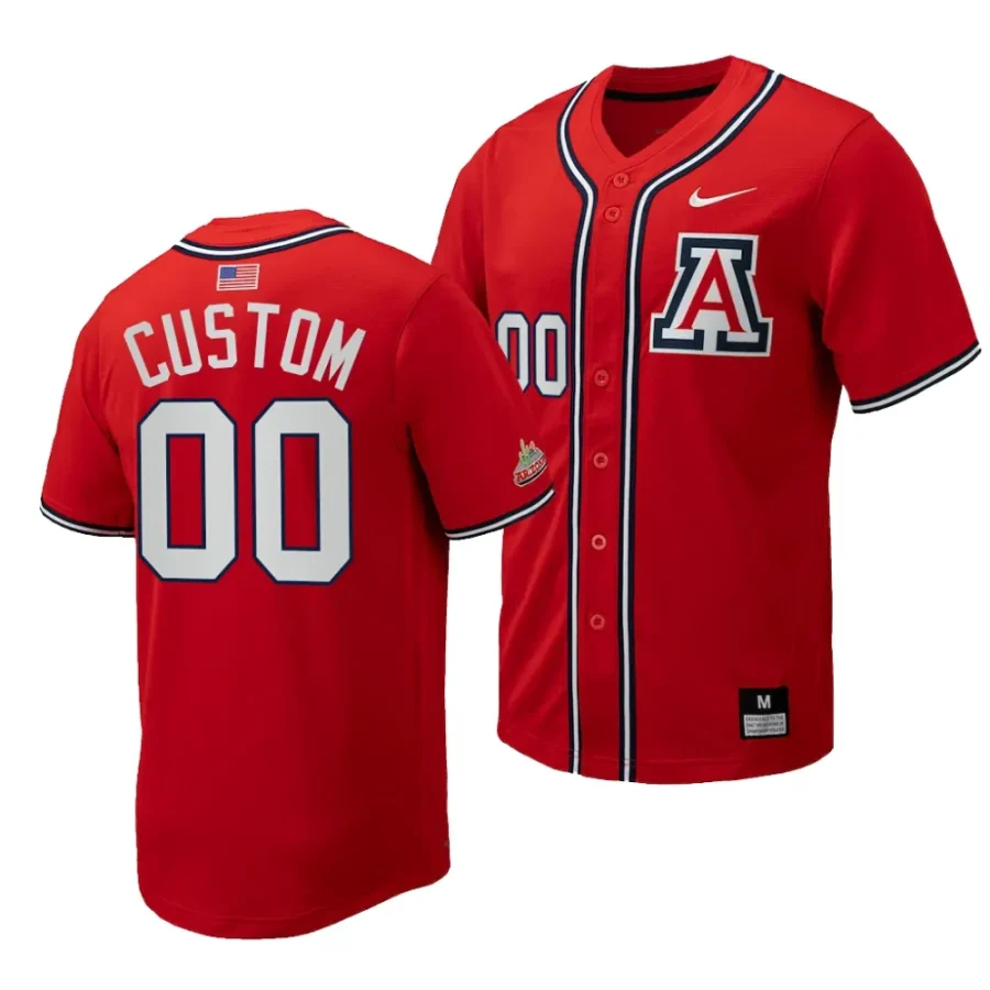 custom red replica baseballfull button arizona wildcats jersey scaled