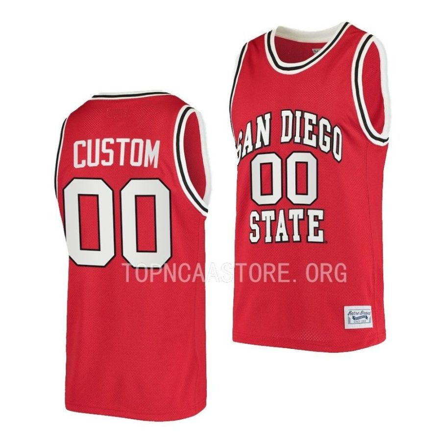 custom san diego state aztecs 2022 23retro basketball red jersey scaled