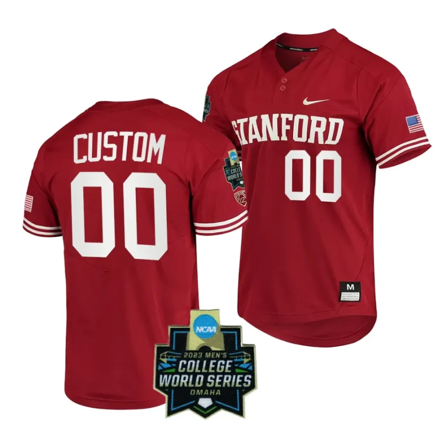 custom stanford cardinal red2023 ncaa baseball college world series menomaha 8 jersey scaled